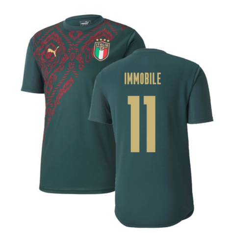 2019-2020 Italy Puma Stadium Jersey (Pine) (Immobile 11)
