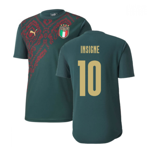 2019-2020 Italy Puma Stadium Jersey (Pine) (Insigne 10)