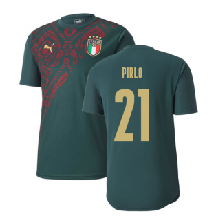 2019-2020 Italy Puma Stadium Jersey (Pine) (Pirlo 21)