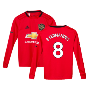 2019-2020 Man Utd Long Sleeve Home Shirt (Kids) (B Fernandes 8)