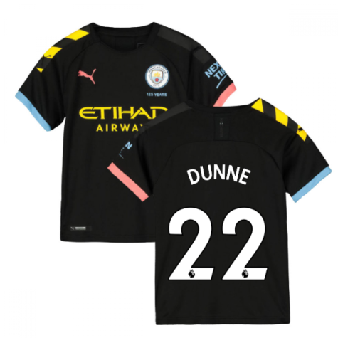 2019-2020 Manchester City Puma Away Football Shirt (Kids) (DUNNE 22)