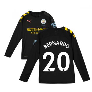 2019-2020 Manchester City Puma Away Long Sleeve Shirt (Kids) (BERNARDO 20)