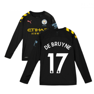 2019-2020 Manchester City Puma Away Long Sleeve Shirt (Kids) (DE BRUYNE 17)