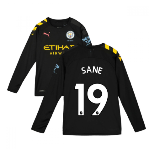 2019-2020 Manchester City Puma Away Long Sleeve Shirt (Kids) (SANE 19)