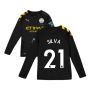 2019-2020 Manchester City Puma Away Long Sleeve Shirt (Kids) (SILVA 21)