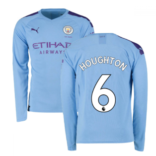 2019-2020 Manchester City Puma Home Long Sleeve Shirt (Houghton 6)