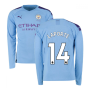 2019-2020 Manchester City Puma Home Long Sleeve Shirt (LAPORTE 14)