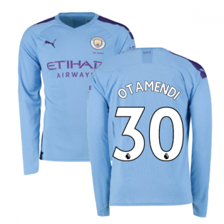 2019-2020 Manchester City Puma Home Long Sleeve Shirt (OTAMENDI 30)