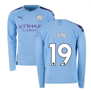 2019-2020 Manchester City Puma Home Long Sleeve Shirt (SANE 19)