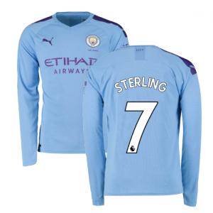 2019-2020 Manchester City Puma Home Long Sleeve Shirt (STERLING 7)