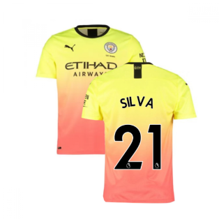 2019-2020 Manchester City Puma Third Football Shirt (SILVA 21)