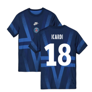 2019-2020 PSG Nike Pre-Match Training Shirt (Blue) (Icardi 18)