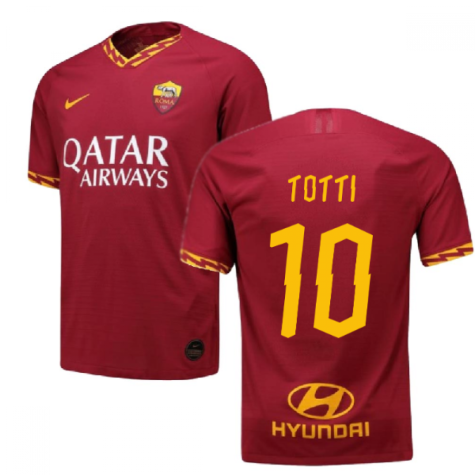 2019-2020 Roma Authentic Vapor Match Home Nike Shirt (TOTTI 10)