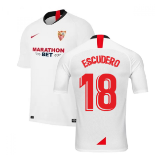 2019-2020 Sevilla Home Nike Football Shirt (ESCUDERO 18)