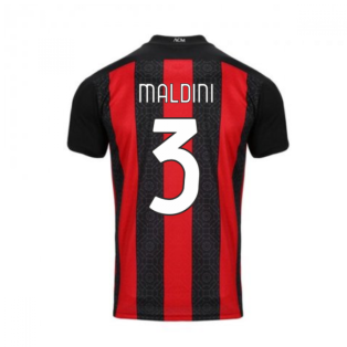 2020-2021 AC Milan Puma Home Football Shirt (MALDINI 3)