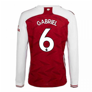 2020-2021 Arsenal Adidas Home Long Sleeve Shirt (Gabriel 6)