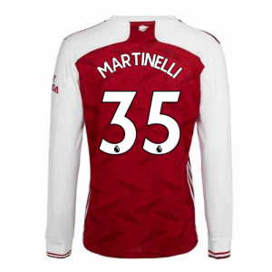 2020-2021 Arsenal Adidas Home Long Sleeve Shirt (MARTINELLI 35)