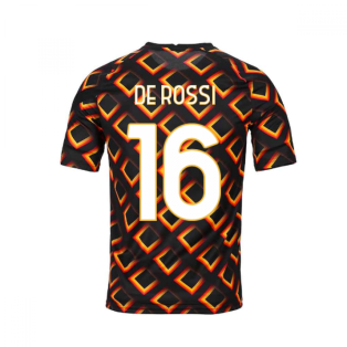 2020-2021 AS Roma Nike Pre-Match Training Jersey (Black) (DE ROSSI 16)