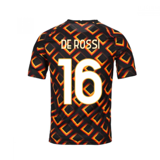 2020-2021 AS Roma Nike Pre-Match Training Jersey (Black) - Kid (DE ROSSI 16)