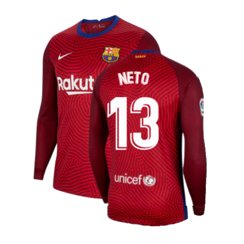 2020-2021 Barcelona Away Goalkeeper Shirt (Red) (NETO 13)