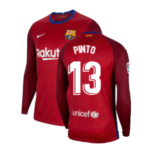2020-2021 Barcelona Away Goalkeeper Shirt (Red) (PINTO 13)