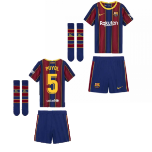 2020-2021 Barcelona Home Nike Little Boys Mini Kit (PUYOL 5)