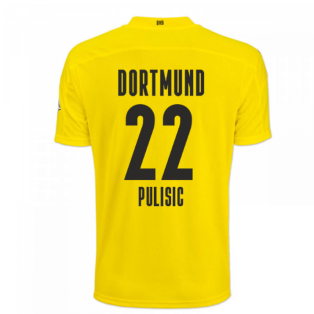 2020-2021 Borussia Dortmund Puma Home Football Shirt (PULISIC 22)