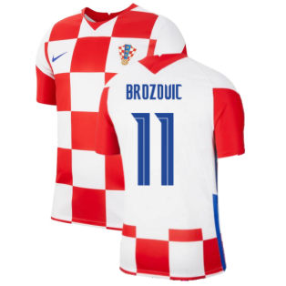2020-2021 Croatia Home Nike Football Shirt (BROZOVIC 11)