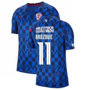 2020-2021 Croatia Pre-Match Training Shirt (Blue) - Kids (BROZOVIC 11)