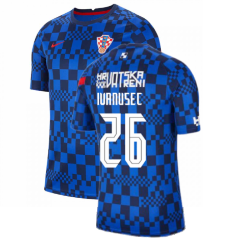 2020-2021 Croatia Pre-Match Training Shirt (Blue) - Kids (IVANUSEC 26)