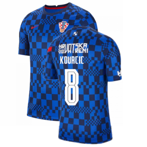 2020-2021 Croatia Pre-Match Training Shirt (Blue) - Kids (KOVACIC 8)