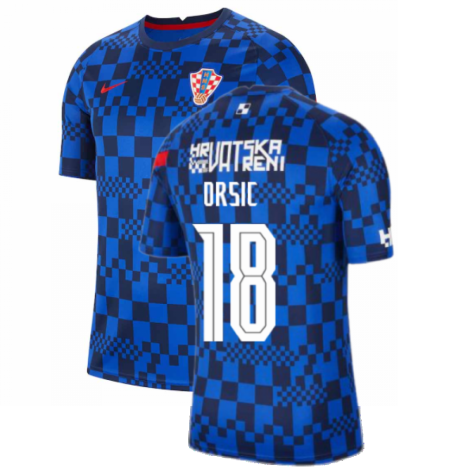 2020-2021 Croatia Pre-Match Training Shirt (Blue) - Kids (ORSIC 18)