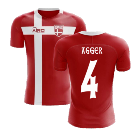 2023-2024 Denmark Flag Concept Football Shirt (Agger 4)