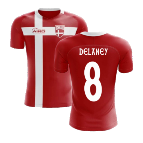 2025-2026 Denmark Flag Concept Football Shirt (Delaney 8) - Kids