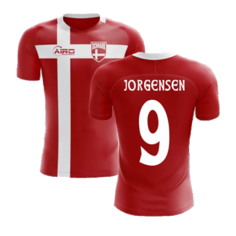 2023-2024 Denmark Flag Concept Football Shirt (Jorgensen 9) - Kids