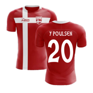 2022-2023 Denmark Flag Concept Football Shirt (Y Poulsen 20) - Kids