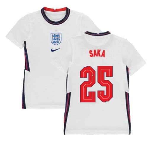 2020-2021 England Home Nike Football Shirt (Kids) (Saka 25)