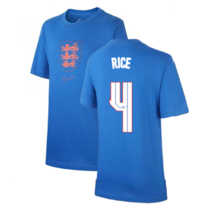 2020-2021 England Nike Evergreen Crest Tee (Blue) - Kids (Rice 4)