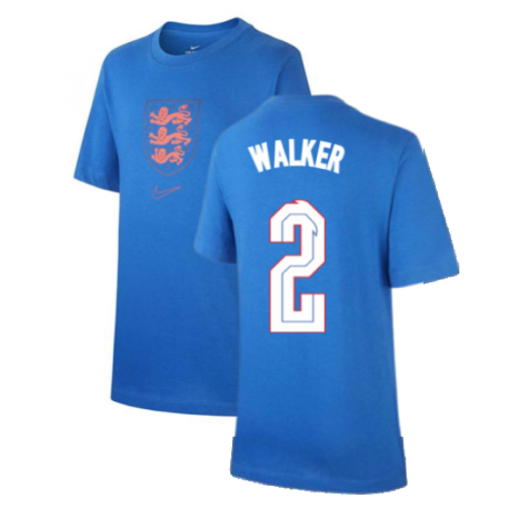 2020-2021 England Nike Evergreen Crest Tee (Blue) - Kids (Walker 2)