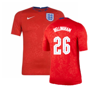 2020-2021 England Pre-Match Training Shirt (Red) (Bellingham 26)