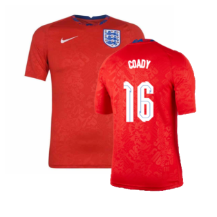 2020-2021 England Pre-Match Training Shirt (Red) (Coady 16)
