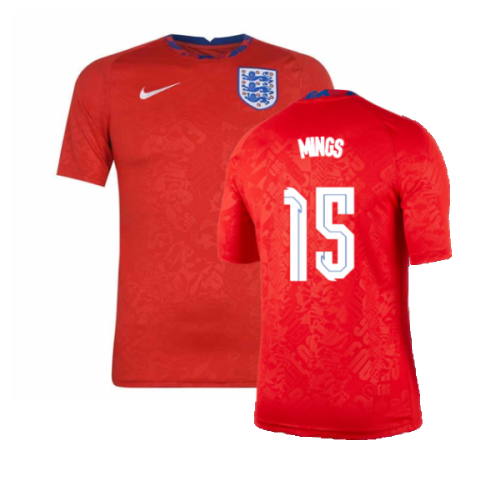 2020-2021 England Pre-Match Training Shirt (Red) (Mings 15)