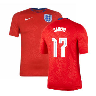 2020-2021 England Pre-Match Training Shirt (Red) (Sancho 17)