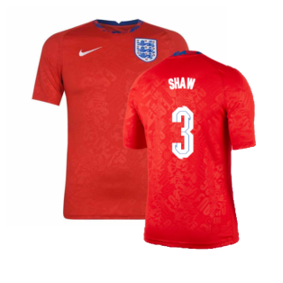 2020-2021 England Pre-Match Training Shirt (Red) (Shaw 3)