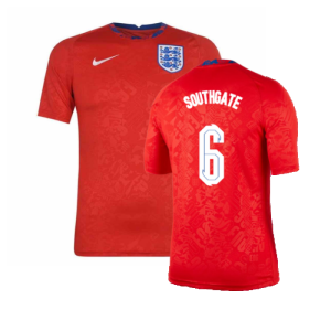 2020-2021 England Pre-Match Training Shirt (Red) (SOUTHGATE 6)