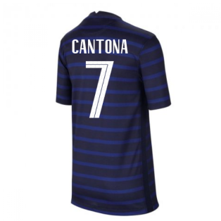 2020-2021 France Home Nike Football Shirt (Kids) (CANTONA 7)