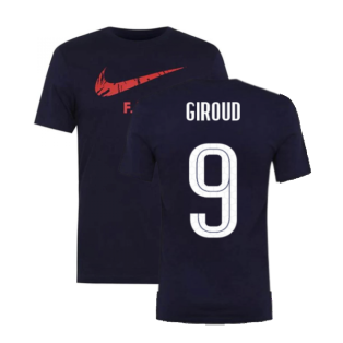 2020-2021 France Nike Ground Tee (Obsidian) (GIROUD 9)