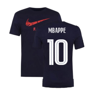 2020-2021 France Nike Ground Tee (Obsidian) (MBAPPE 10)