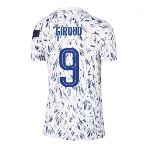 2020-2021 France Pre-Match Training Shirt (White) - Kids (GIROUD 9)
