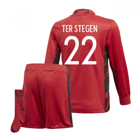 2020-2021 Germany Home Adidas Goalkeeper Mini Kit (Ter Stegen 22)
